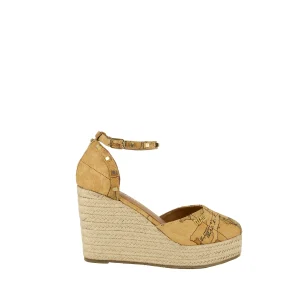 Alviero Martini Prima Classe Sandalo Zeppa Geo con Logo Natuale