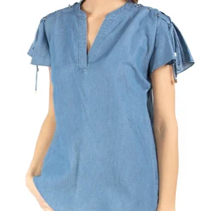 MICHAEL KORS BLUSA IN CHAMBRAY MH84LNT9HH
