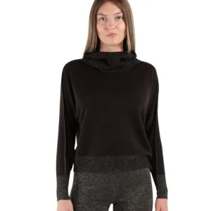 D.Exterior Maglia Lurex Reversibile con Collone 61426 Marrone