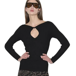 Kaos Fashion Maglia con Dettaglio Cut-Out RI1NT051 Nero