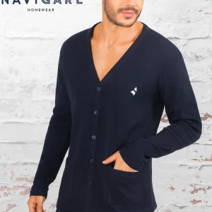 NAVIGARE - Pigiama uomo caldo cotone aperto - 14258A