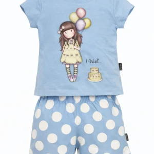 SANTORO - Pigiama bimba in cotone mezza manica - I WISH