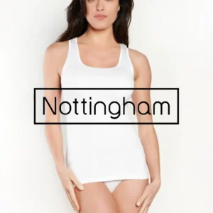 NOTTINGHAM - Canotta donna spalla larga caldo cotone con bordo in raso SOFFIO - 3 Pezzi