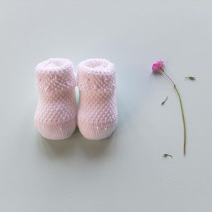 Scarpette bianche pois rosa