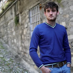 Maglia maniche lunghe in puro Cotone colore Blu Cod 276-277-278-279