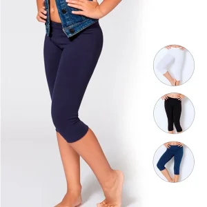 285 LEGGINGS BIMBA MODELLO CAPRI IN FRESCO COTONE JADEA