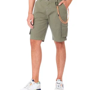 SUN68 BERMUDA CHINO IN COTONE STRETCH B33104 VERDE MILITARE
