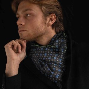 Sciarpa pura Lana stampata micro disegno Cod 033