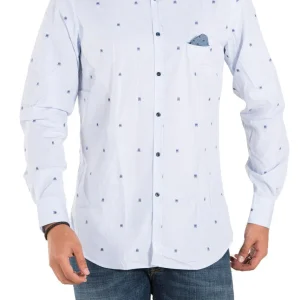 Aglini Camicia Microfantasia Blu