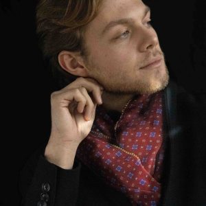 Sciarpa pura Lana stampata micro disegno Rosso Cod 034