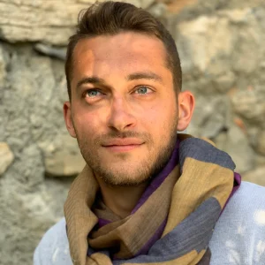 Sciarpa pura Lana sfumata colore Senape Cod 364