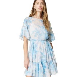 TWINSET ABITO CORTO CON STAMPA FLOREALE 221TP2712 AZZURRO