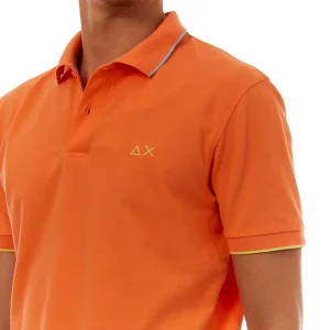 SUN68 POLO A32110 ARANCIONE CON PROFILO SOTTILE