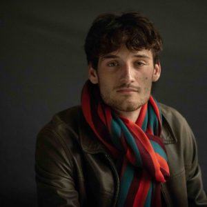 Sciarpa pura Lana stampata righe Rosso, Arancione, Petrolio Cod 403