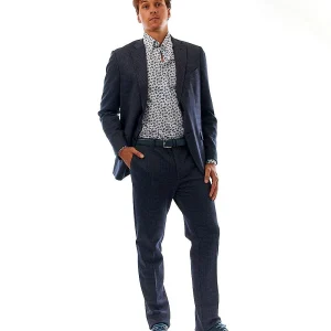 ETRO PANTALONI IN JERSEY CON MOTIVO GEOMETRICO 1W716 0087 0200 BLU