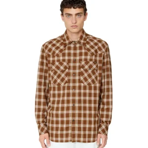 DIESEL CAMICIA  S-OCEAN-CHECK-NW MARRONE
