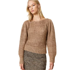 TWINSET MAGLIA MISTO MOHAIR E LUREX 222TT3400 BEIGE