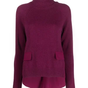 SEMICOUTURE MAGLIA DOLCEVITA IN MISTO LANA BETTE Y2WA24 VINACCIA