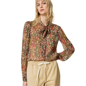 TWINSET CAMICIA STAMPA ANIMALIER 231TP2633 MULTICOLORE