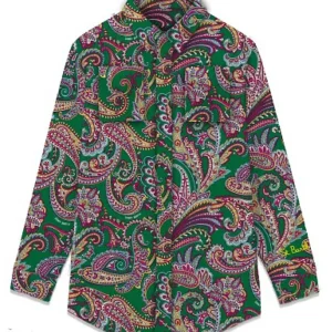 MC2 SAINT BARTH CAMICIONE IN LINO ALODIE KASHMIRE PAISLEY VERDE