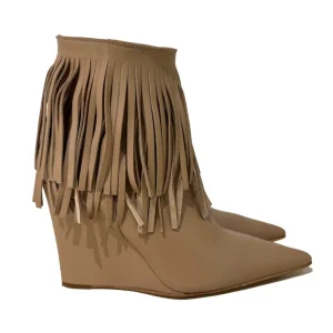 OVYE' TRONCHETTO IN PELLE CON ZEPPA E FRANGE ICZP200NAP BISCOTTO