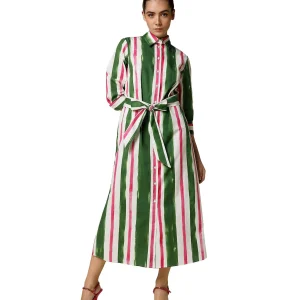 MONDRIAN VENEZIA ABITO MIDI RIGATO 51153 MULTICOLORE