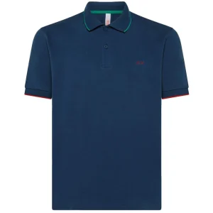 SUN68 POLO CON PROFILO SOTTILE SUL COLLETTO A33111 NAVY SCURO
