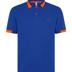 SUN68 POLO CON PROFILO LARGO FLUO SUL COLLETTO A33121 BLU ROYAL