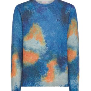 SUN68 MAGLIA ROUND ALL OVER FANCY K43168 BLU NAVY