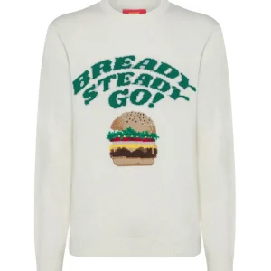 SOCKS BURGER AND FRIES MAGLIA GIROCOLLO I LOVE BURGER BFK43108 BIANCO