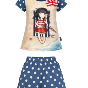 SANTORO - Pigiama bimba in cotone - MARINO