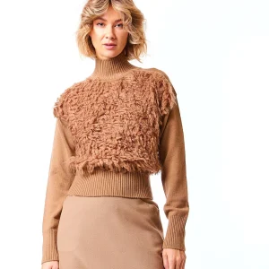 MAX MARA STUDIO DOLCEVITA BOXY IN MISTO MOHAIR GOCCIA CAMMELLO