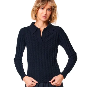 SEMICOUTURE POLO IN PUNTO GOFFRATO PATRICIA Y3WA22 NERO