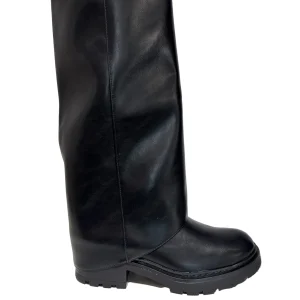 Stivale biker 1 fibbia risvolta nero Lineaelle