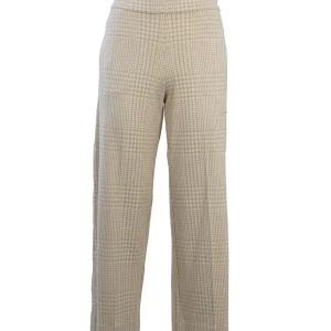 D.EXTERIOR PANTALONE ELASTICIZZATO PRINCIPE DI GALLES 57721 BIANCO/BEIGE