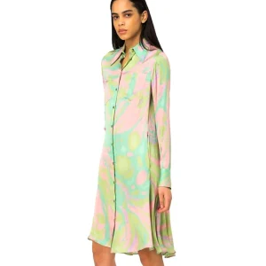 PINKO ABITO CORTO CHEMISIER CASSIOPEA VERDE ROSA