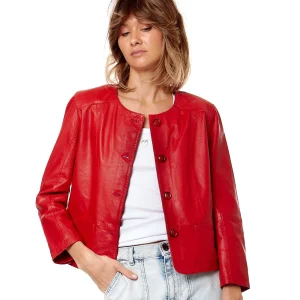 BULLY GIACCA CHANEL IN PELLE 2761 ROSSO