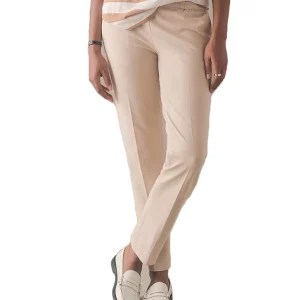 CIRCOLO 1901 PANTALONI CON COULISSE IN PIQUET FD2993 CREMA