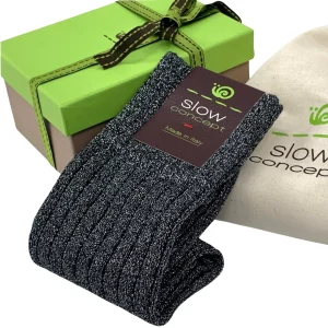 Calze Donna mezzo gambaletto Lurex Nero Cod. 668