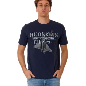 AERONAUTICA MILITARE T-SHIRT 103º SQUADRONE RED SKINS TS2212J641 BLU