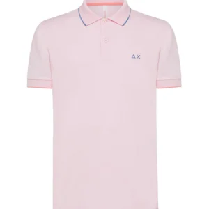 SUN68 POLO CON PROFILO SOTTILE SUL COLLETTO A34113 ROSA CHIARO