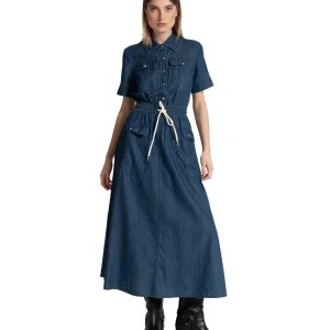 KAOS DENIM ABITO IN DENIM LEGGERO CON TASCHE QP6VK002 DENIM MEDIO