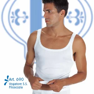 690 CANOTTA UOMO SPALLA STRETTA FILO DI SCOZIA HENRI