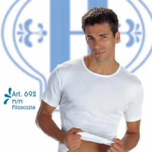 692 MAGLIA MEZZA MANICA GIROCOLLO UOMO IN FILO DI SCOZIA HENRI