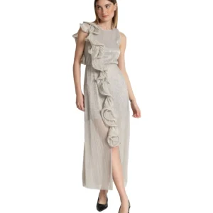 KAOS ABITO CON ROUCHE QPJGX006 ARGENTO