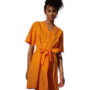 KAOS JEANS ABITO CON CINTURA PPJMA005 ARANCIO