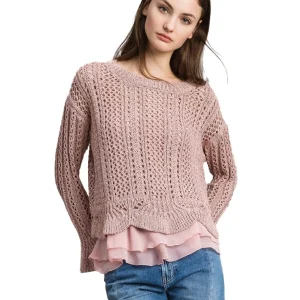 TWINSET MAGLIA IN LUREX TP3351 ROSA PERLA