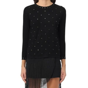 TWINSET MAGLIA GIROCOLLO CON BORCHIE 232TT3170 NERO