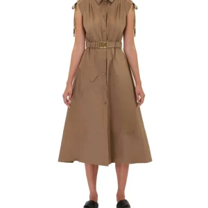 KAOS JEANS ABITO CHEMISIER MIDI QPJLE016 MARRONE