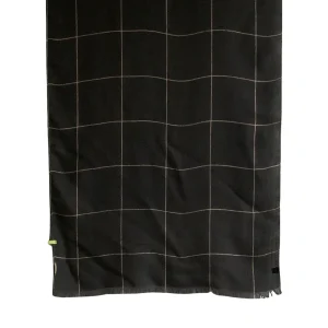 Sciarpa Uomo Garza di Lana stampata disegno gessato monocolore Nero Cod 708